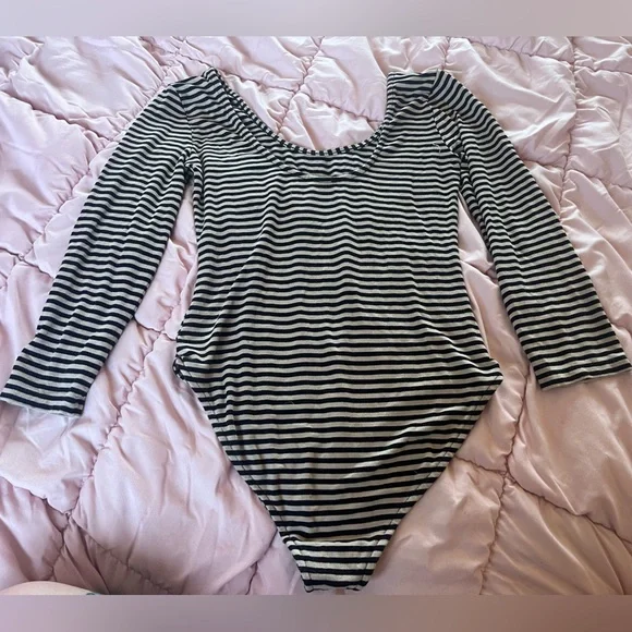 Forever 21 Black and Tan Striped One Piece - Picture 3 of 4